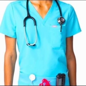 FIGS Catarina Scrub Top Neon Blue S Limited Editio